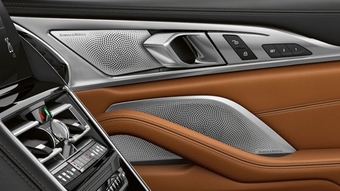 DESIGN ET SONORITÉ DU SYSTÈME Hi-Fi BOWERS & WILKINS DIAMOND SURROUND SOUND G14 BMW M850i xDrive, intérieur, système Hi-Fi Bowers & Wilkins Diamond Surround Sound G14.