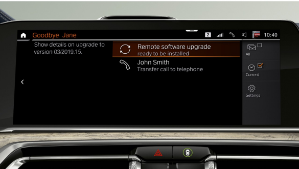 Remote Software Upgrade Remote Software Upgrade : Gros plan du panneau de commande du conducteur