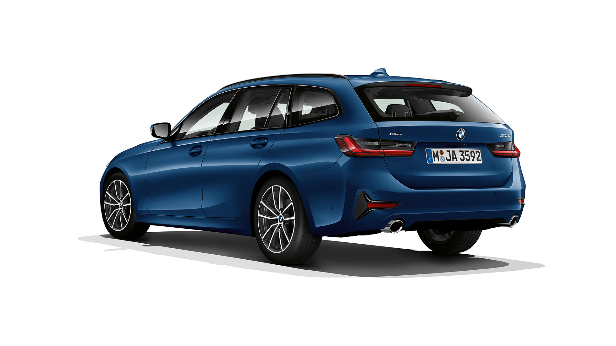 Modèle Sport, vue de trois quarts arrière BMW Série 3 Touring, Modèle Sport, vue de trois quarts arrière