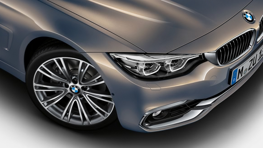 BMW 4 Series Gran Coupé BMW Individual three-quarter side shot from bird's eye view F36 BMW 4 Series Gran Coupé BMW Individual three-quarter side shot from bird's eye view F36