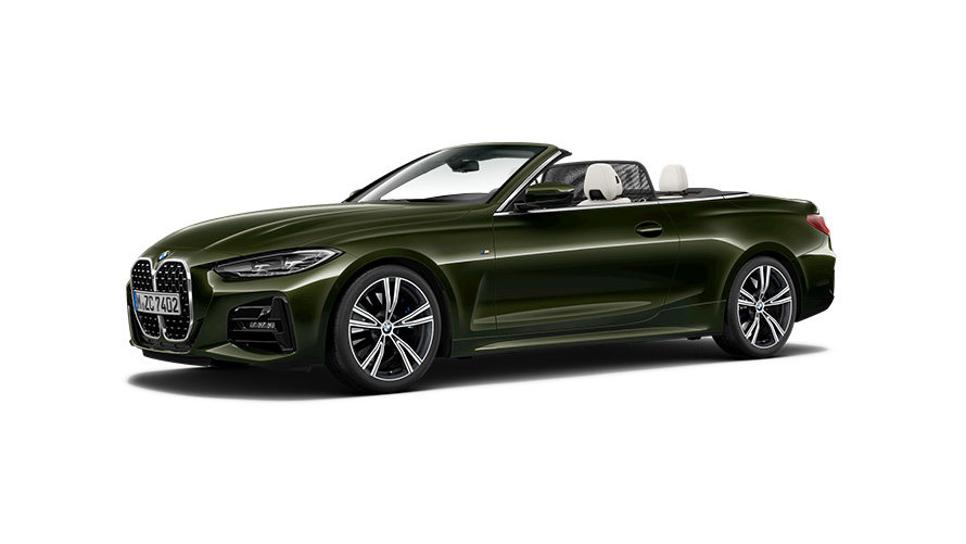 BMW Série 4 Cabriolet G23 vue de trois quarts de profil BMW Série 4 Cabriolet G23 vue de trois quarts de profil