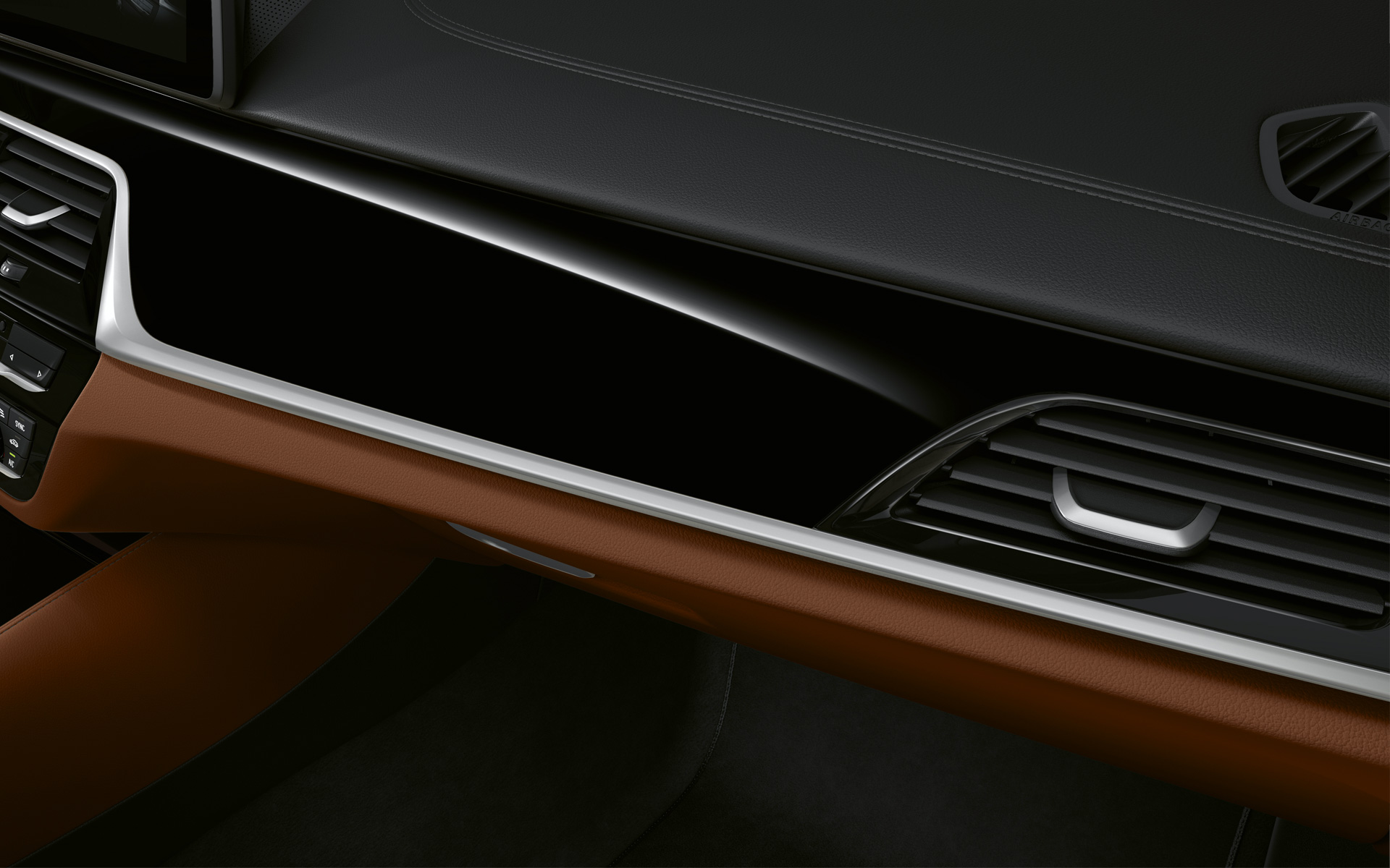 BMW Série 5 Berline G30 restylage 2020 poste de conduite en détail inserts de décoration BMW Individual en Pianolack Schwarz
