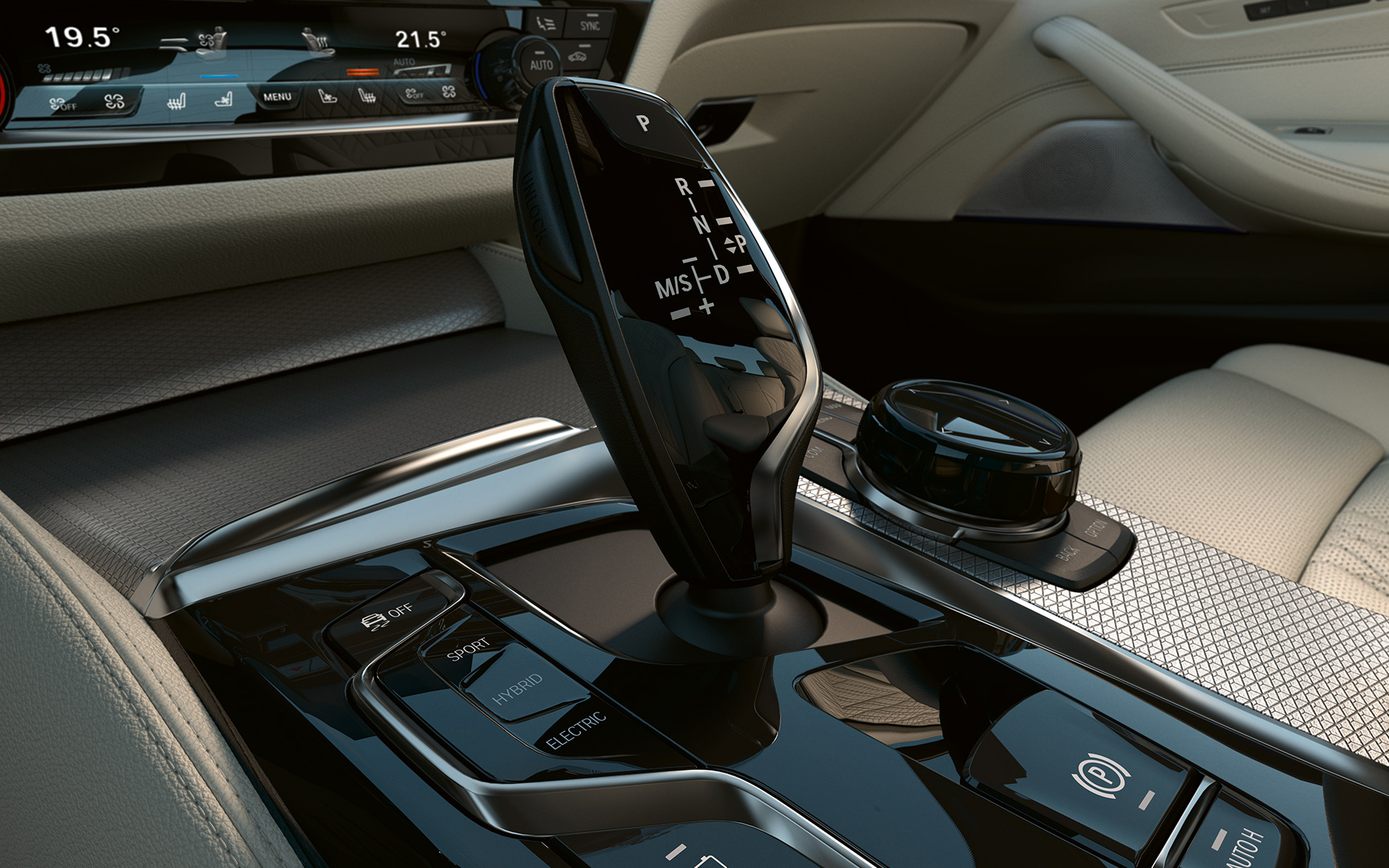 Éléments de commande en Schwarz hochglänzend de la BMW Série 5 Berline G30 restylage 2020, intérieur