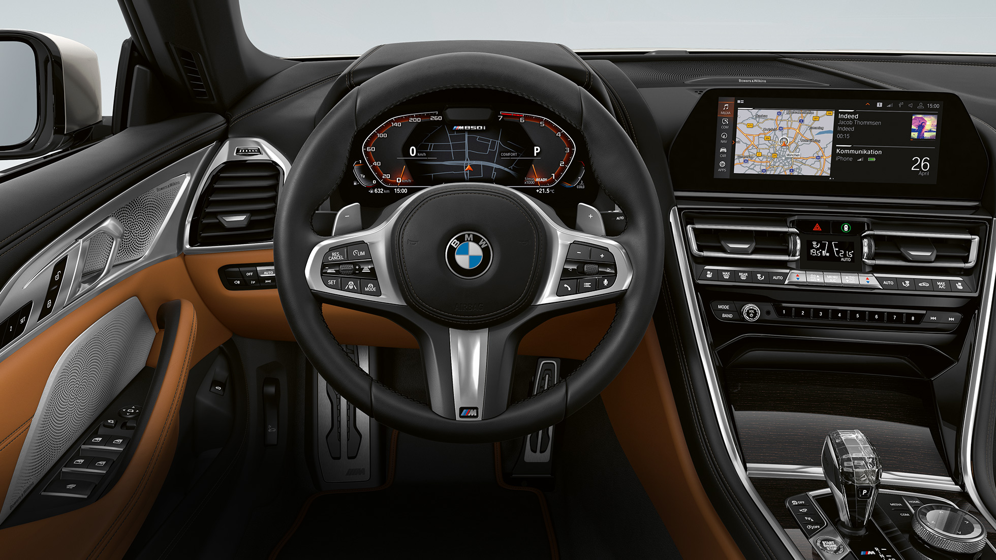 BMW M850i xDrive, volant M gainé cuir multifonctions avec palettes de changement de vitesse G14 BMW M850i xDrive, volant M gainé cuir multifonctions avec palettes de changement de vitesse G14