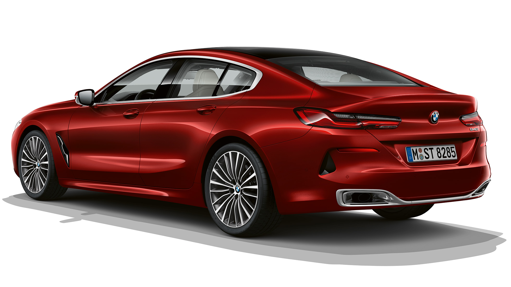 Modèle de base vue de trois quarts arrière G16 BMW Série 8 Gran Coupé, modèle de base, vue de trois quarts arrière G16
