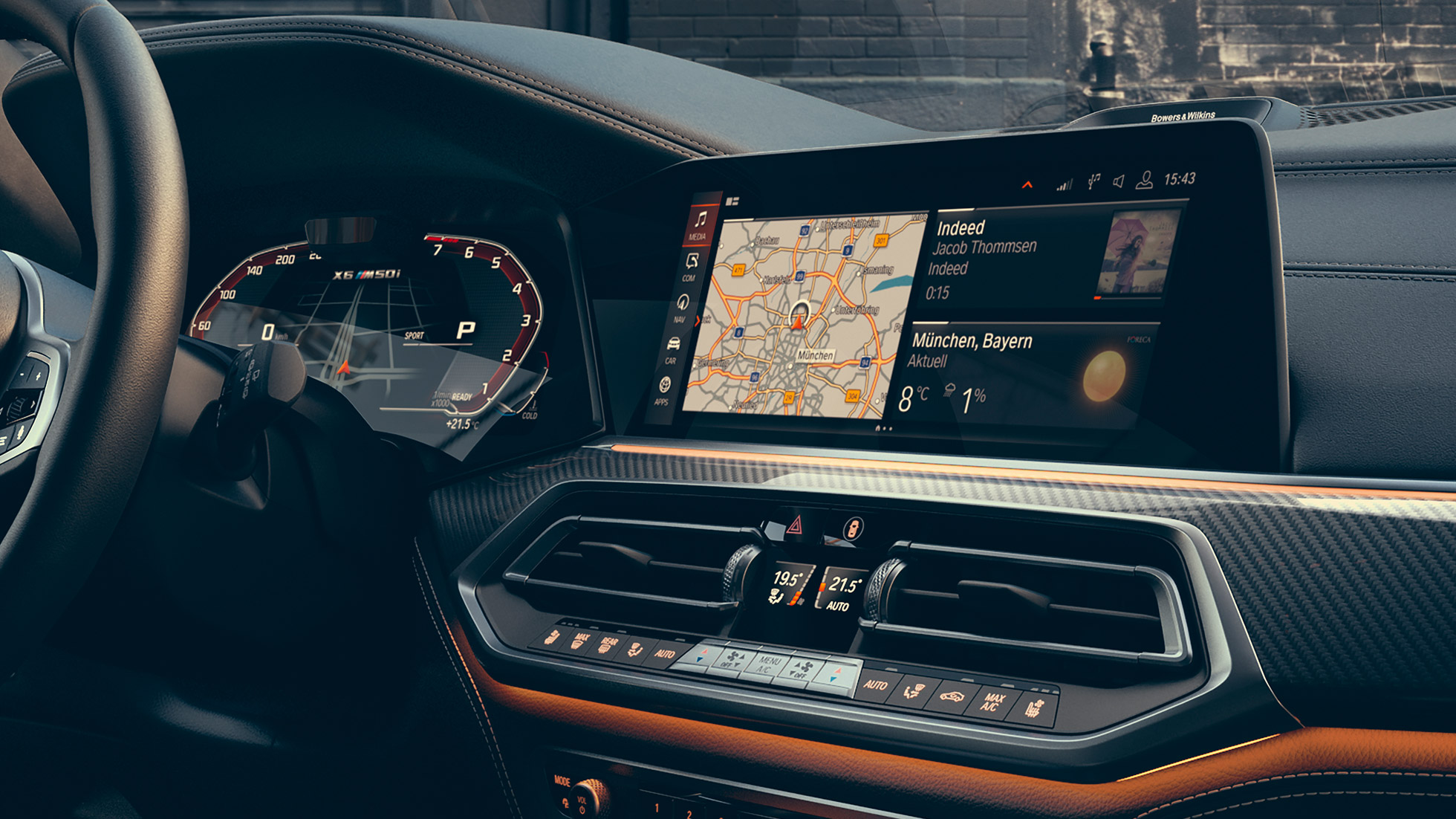 BMW X6 M50i, poste de conduite. BMW X6 M50i, cockpit, driver oriented.