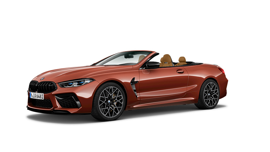 BMW Modèle M BMW M8 Cabriolet F91, vue de trois quarts de profil BMW Modèle M BMW M8 Cabriolet F91, vue de trois quarts de profil