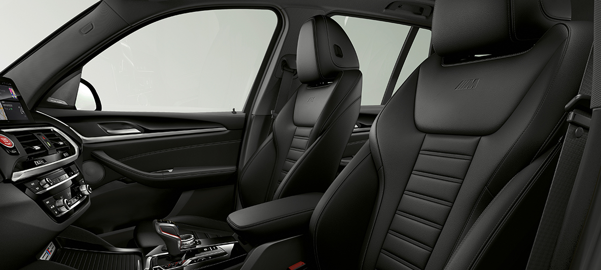 BMW X3 M, sièges sport en cuir Vernasca Schwarz Intérieur de la BMW X3 M, sièges sport en cuir Vernasca Schwarz