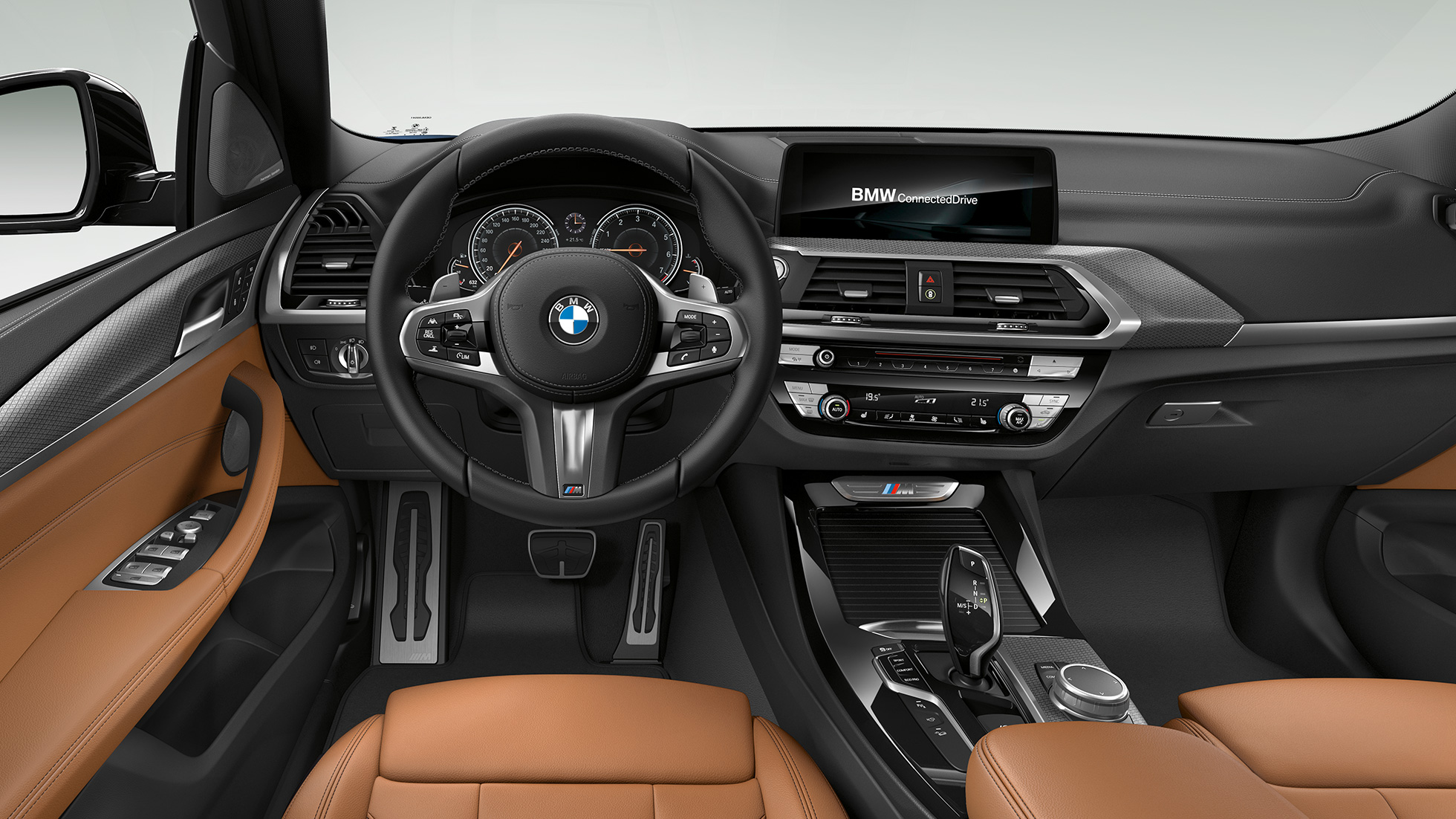 BMW X3 M40i et BMW X3 M40d, habitacle Intérieur des BMW X3 M40i et BMW X3 M40d, habitacle avec volant M en cuir et sièges M sport