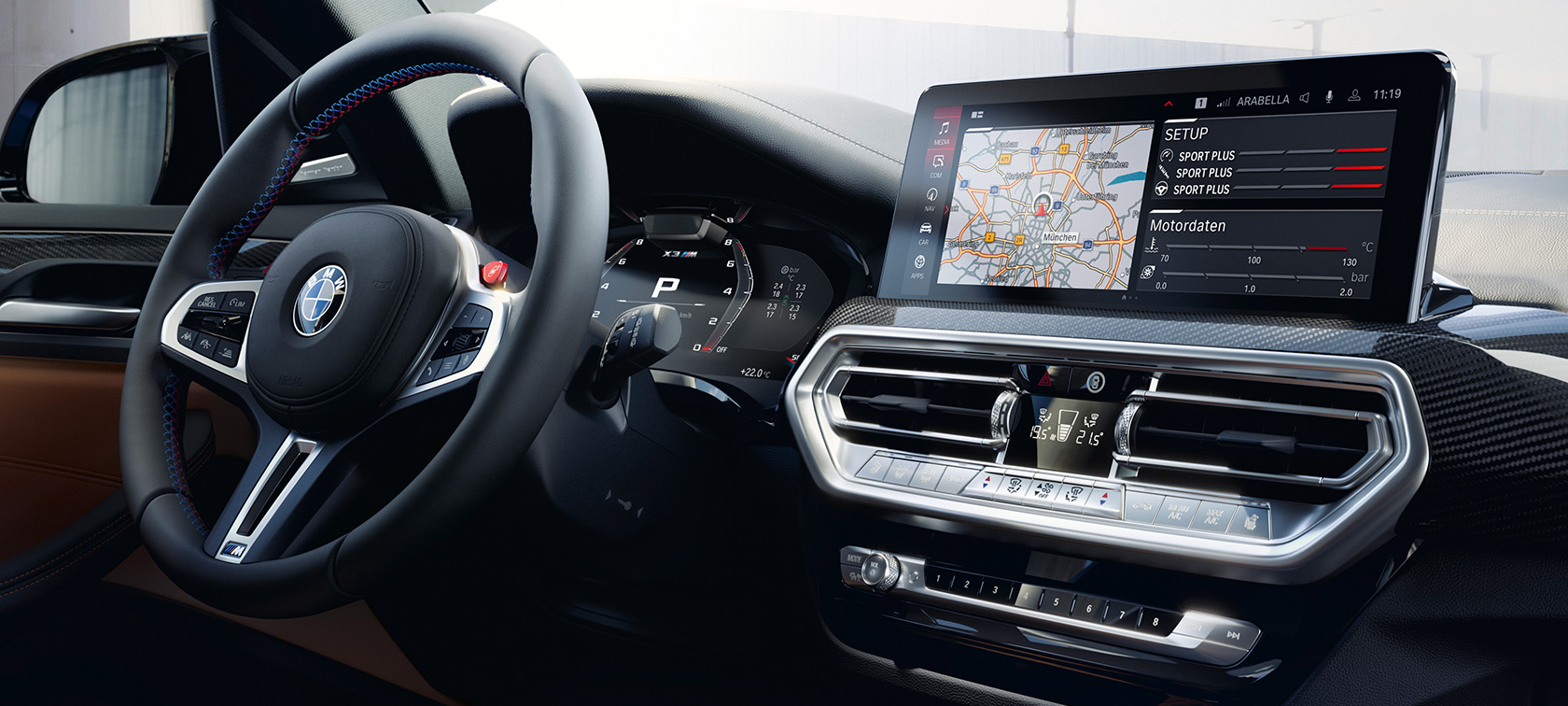BMW X3 Competition F97 LCI restylage 2021 poste de conduite Control Display