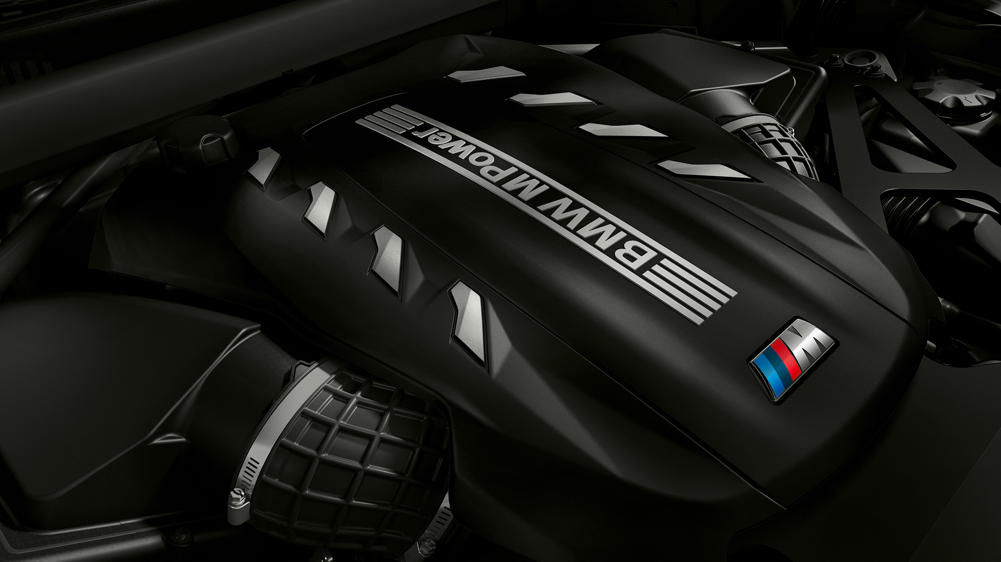 Moteur essence 8 cylindres M TwinPower Turbo à hautes performances de la BMW X6 M Competition Moteur essence 8 cylindres M TwinPower Turbo à hautes performances de la BMW X6 M Competition, vue de détail F96 2020