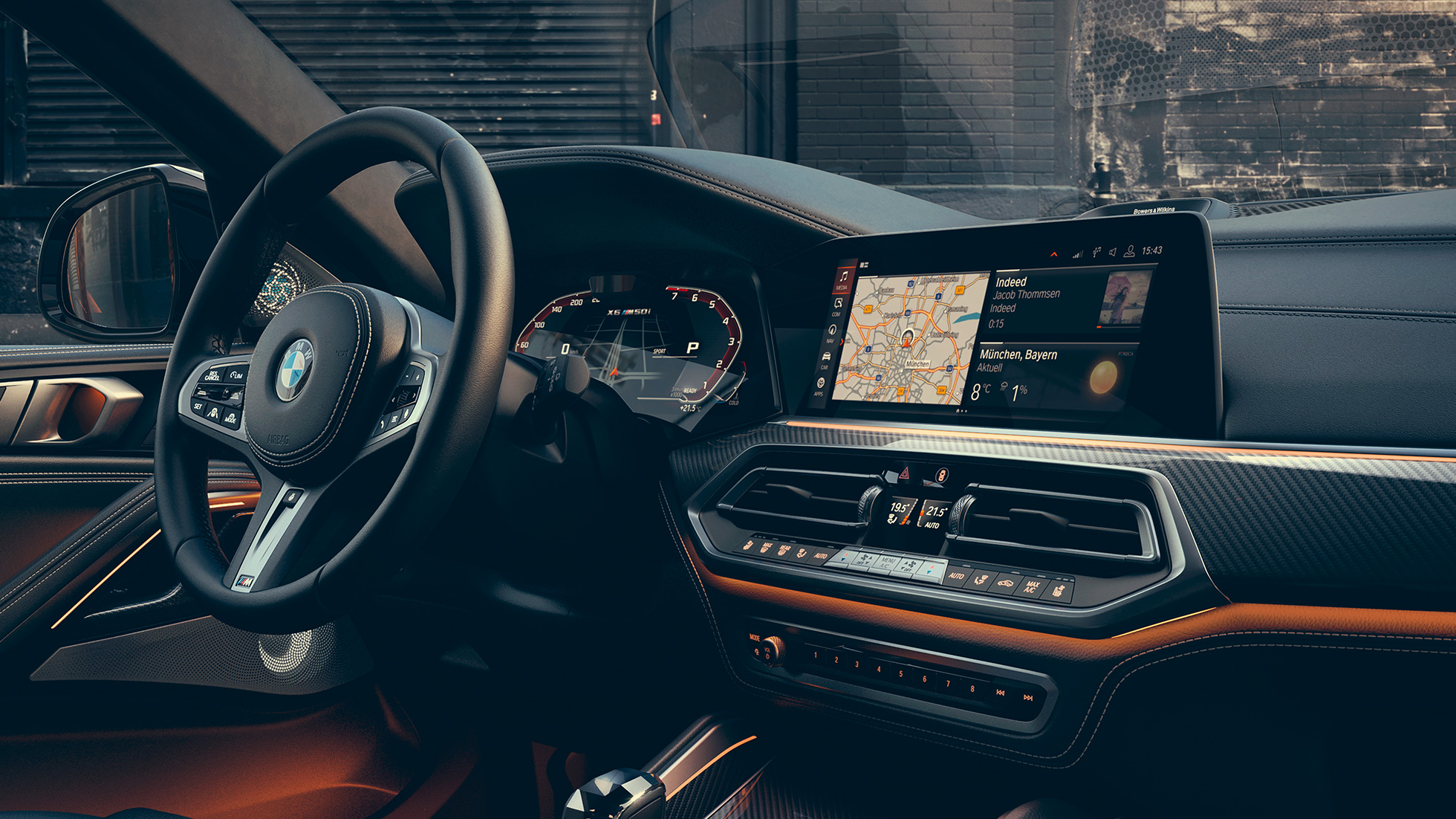 Poste de conduite de la BMW X6 M50i BMW X6 M50i, poste de conduite orienté sur le conducteur