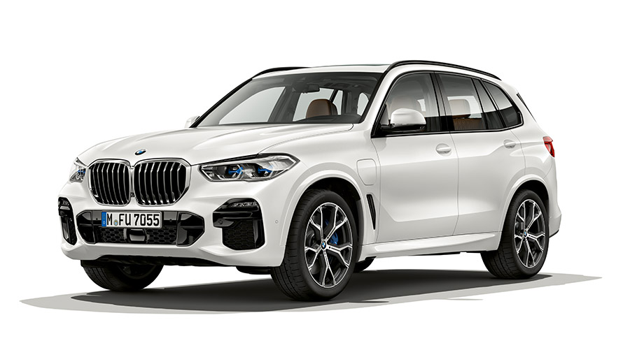 Modèle BMW X BMW X5 hybride rechargeable G05 vue de trois quarts de profil Modèle BMW X BMW X5 hybride rechargeable G05 vue de trois quarts de profil