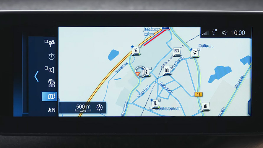 Système de navigation des véhicules hybrides rechargeables BMW BMW X5 G05 BMW Plug-in Hybrid système de navigation vue en gros plan