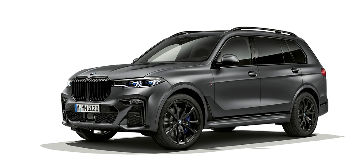 BMW Dark Shadow Edition, vue de trois quarts avant G07 BMW X7 SUV G07 Dark Shadow Edition, vue de trois quarts avant G07