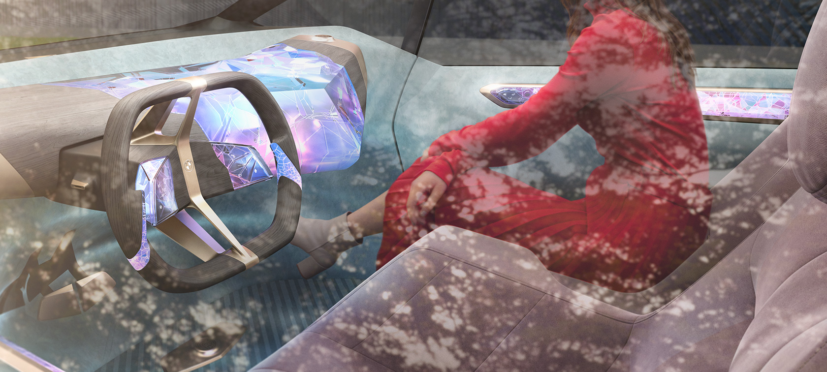 Design intérieur de la BMW i Vision Circular 2021 Design intérieur du véhicule au concept visionnaire BMW i Vision Circular 2021