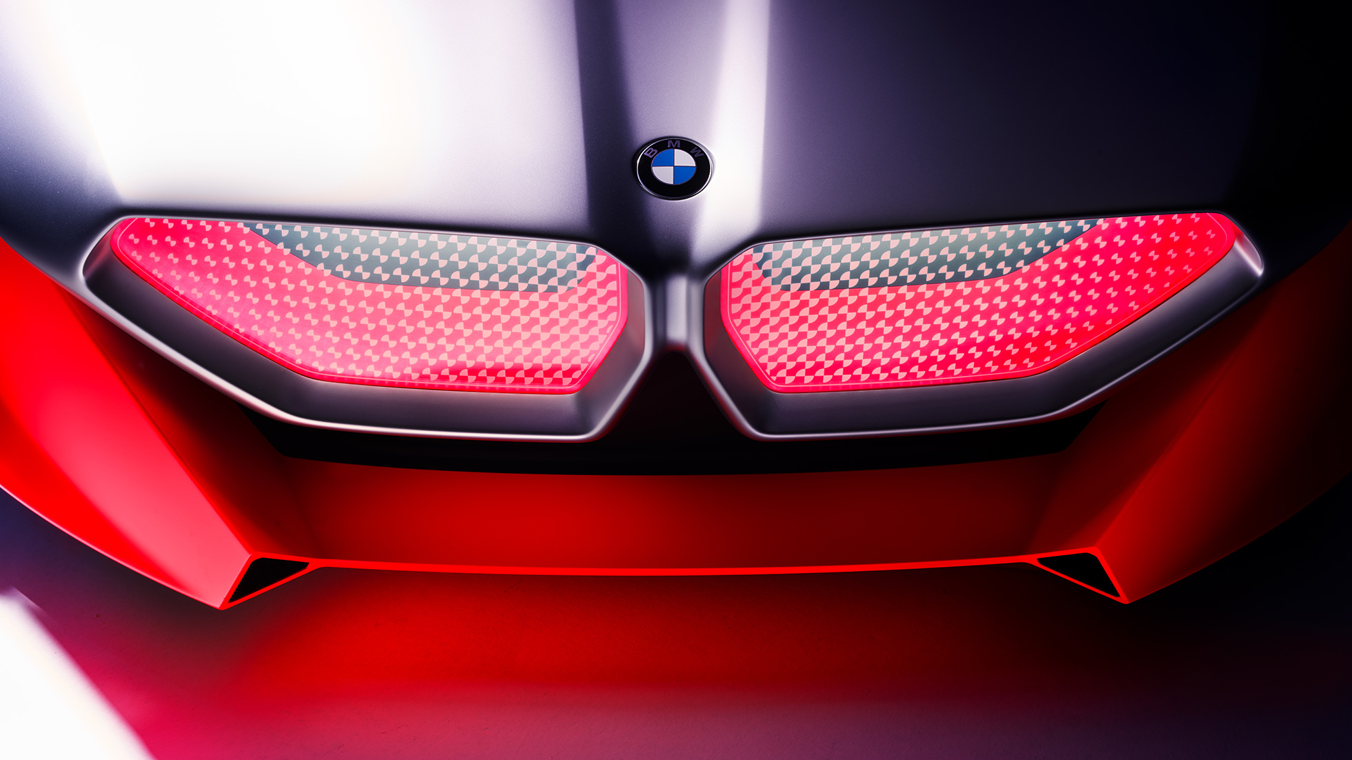 BMW Vision M NEXT, extérieur, double calandre BMW BMW Vision M NEXT, vue en gros plan de l’extérieur, doubles naseaux BMW