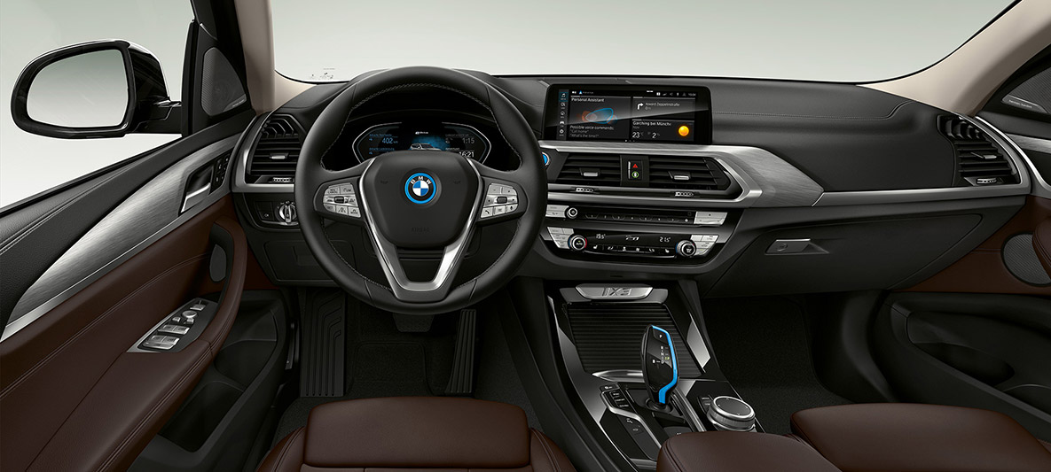 BMW iX3 G08, modèle « Impressive », poste de conduite BMW iX3 G08 2020, modèle « Impressive », poste de conduite et habitacle
