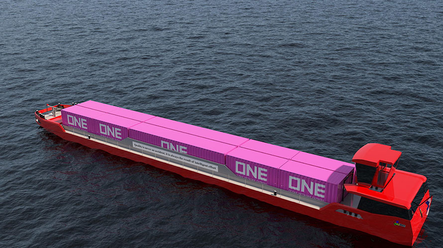 Le porte conteneurs électrique Port-Linere un projet prometteur. 