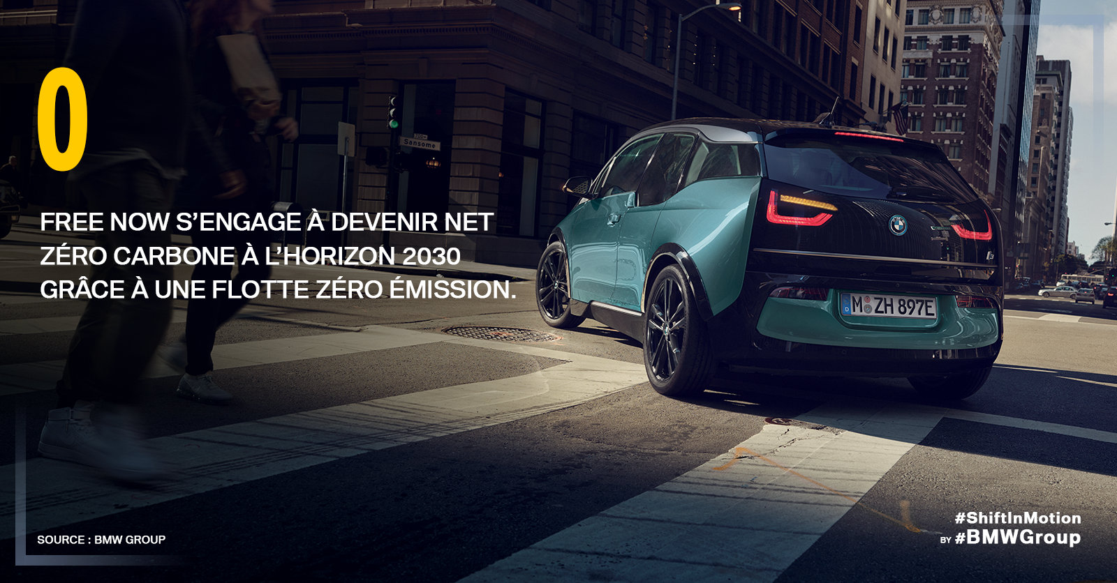 0, Free Now s'engage à devenir net zéro carbone à l'horizon 2030 grâce à une flotte zéro émission. 