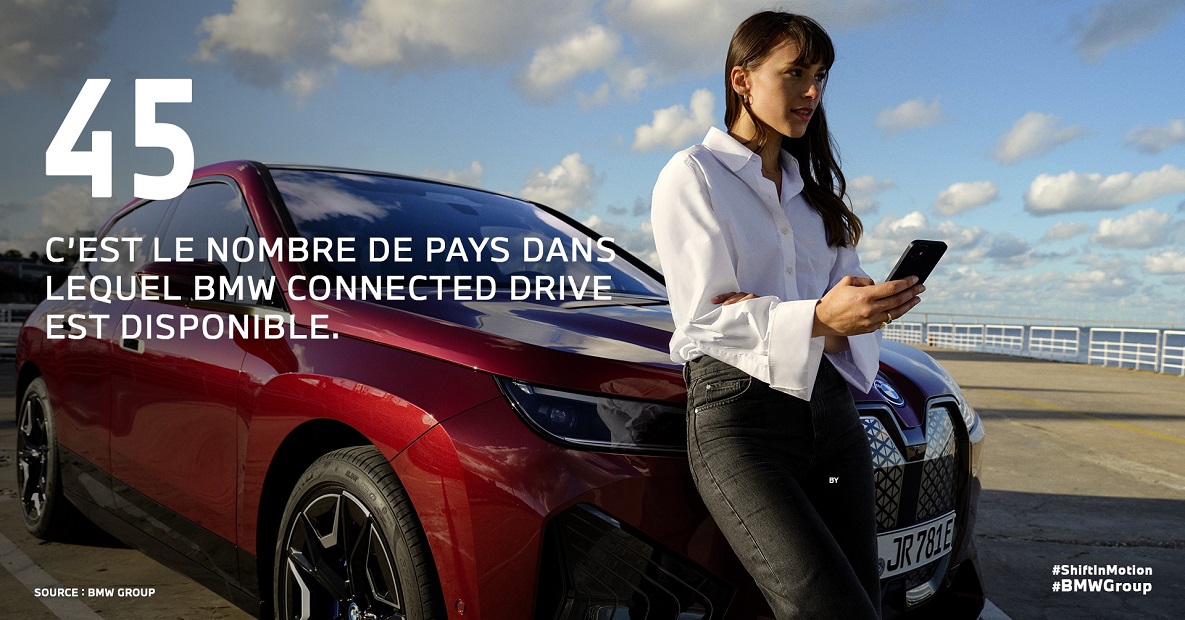 45 c'est le nombre de pays dans lequel BMW ConnectedDrive est disponible.